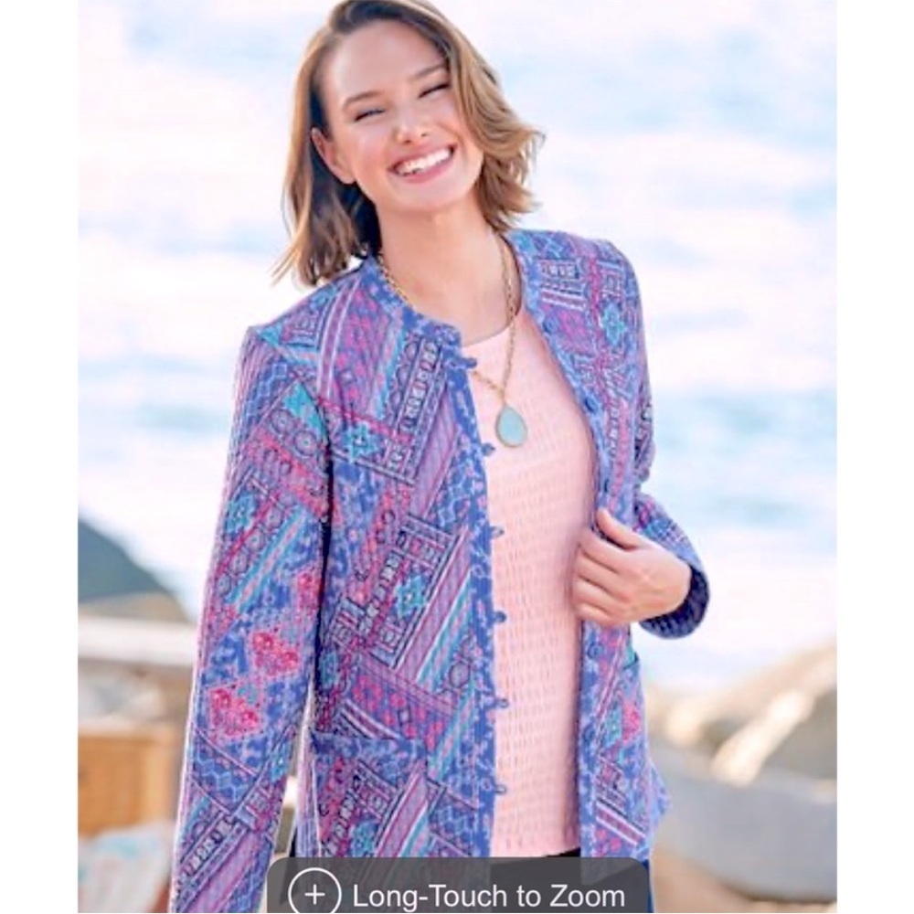 NEW Appleseed’s Reversible Quilted Patchwork Jacket Floral Paisley Petite M